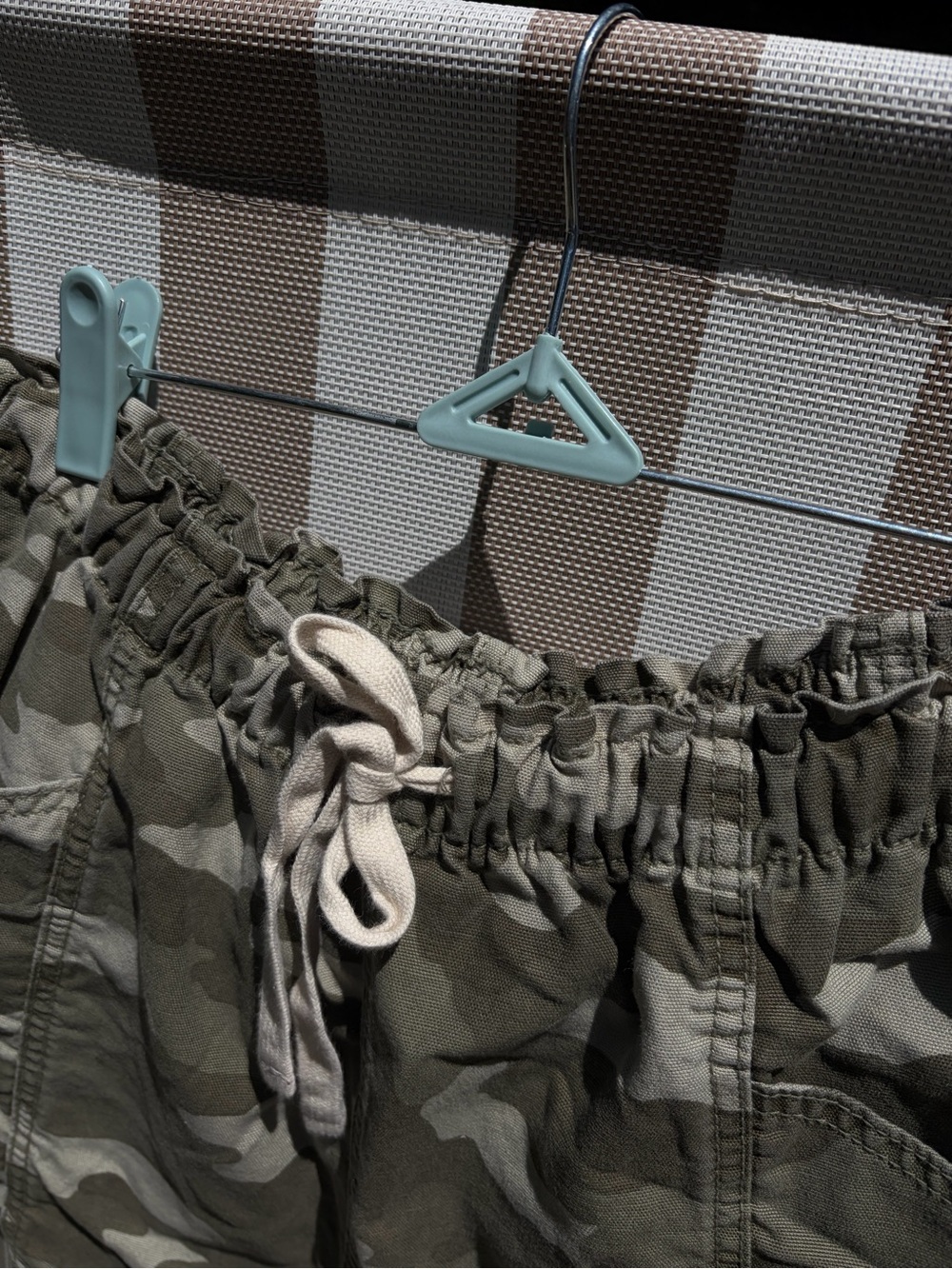 aerie Olive Camo Drawstring Utility Shorts - Picture 2 of 11